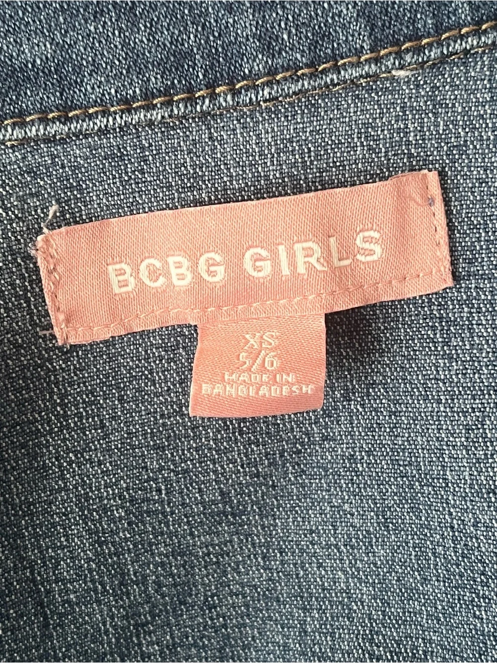 BCBG Girls Set Dark Blue Denim Jacket with Pink Floral Dress XS 5/6